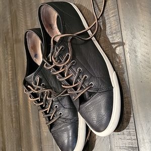 Black Low Lace Leather Frye Sneakers Black leather lace